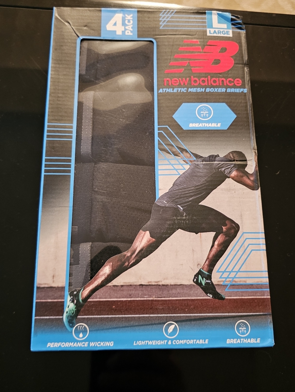 New Balance Men’s Athletic Mesh Boxer Briefs - Black